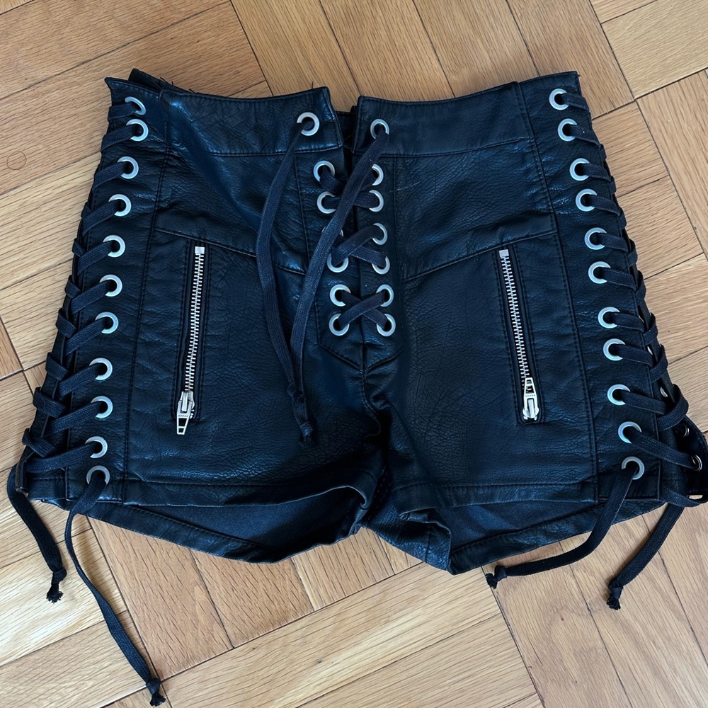 Brand new Free People Leather Shorts